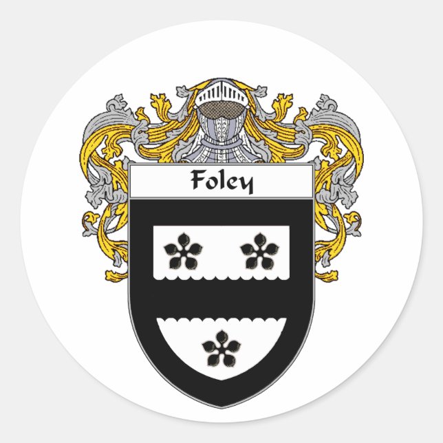 Foley Coat of Arms (Mantled) Classic Round Sticker (Front)