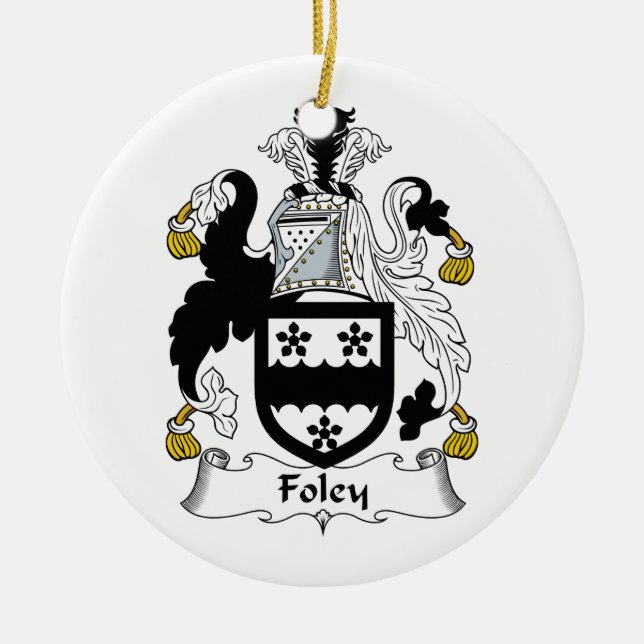 Foley Family Crest Ceramic Tree Decoration (Front)