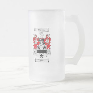 FOLEY FAMILY CREST -  FOLEY COAT OF ARMS FROSTED GLASS BEER MUG