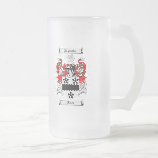 FOLEY FAMILY CREST -  FOLEY COAT OF ARMS FROSTED GLASS BEER MUG