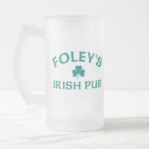 Foley's Irish Pub  Frosted Glass Beer Mug