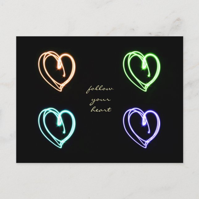 Folge Deinem Herzen Pop-Kunst Postcard (Front)