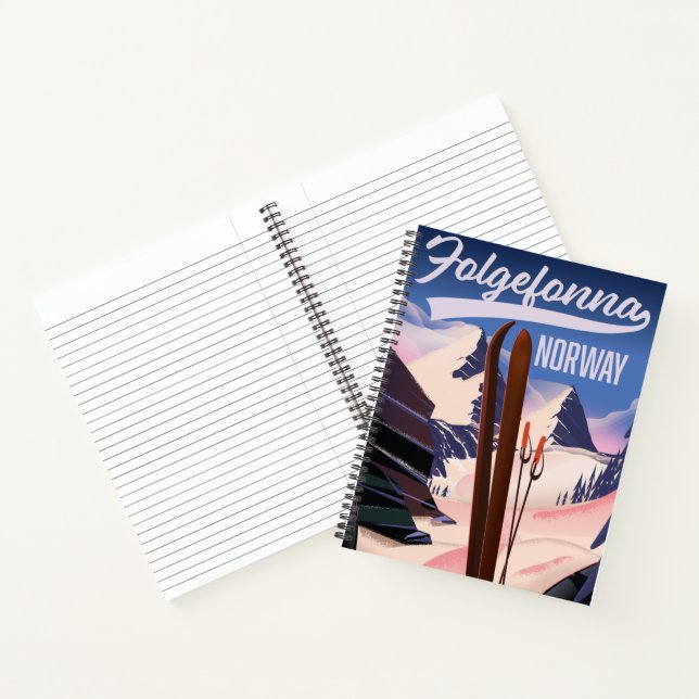 Folgefonna norway ski poster. notebook (Inside)