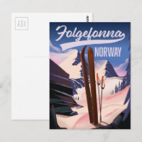 Folgefonna norway ski poster.