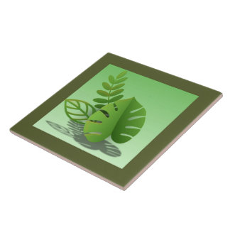Folhas Verdes Tile