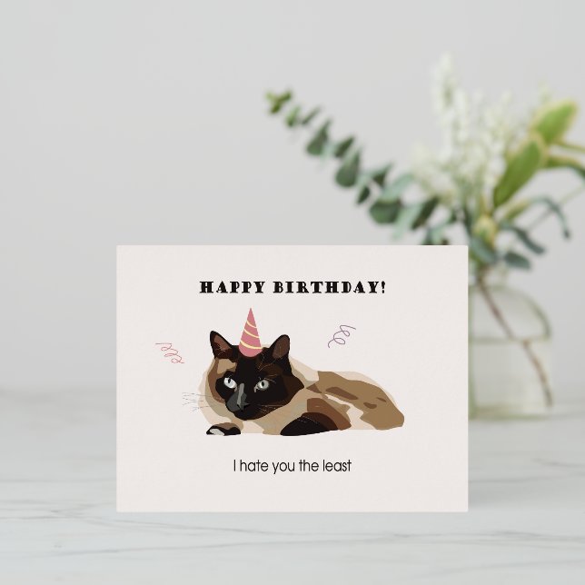 Foli card Happy Birthday Cat Funny (Standing Front)
