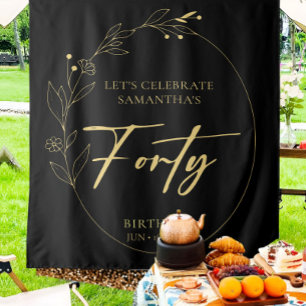 Foliage 40th Birthday Party Backdrop Tapestry