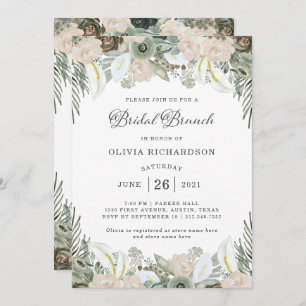 Foliage and Floral   Sage Green Bridal Brunch Invitation