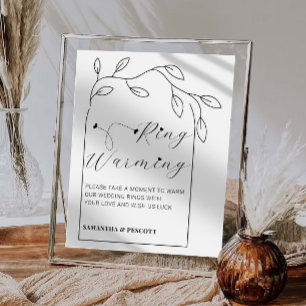 Foliage Arch Rings Warming Wedding Sign