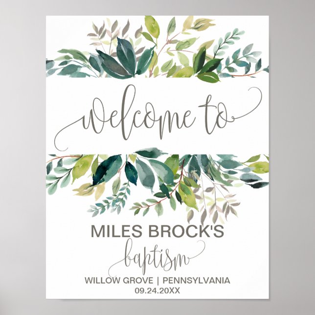 Foliage Baptism Welcome Poster (Front)