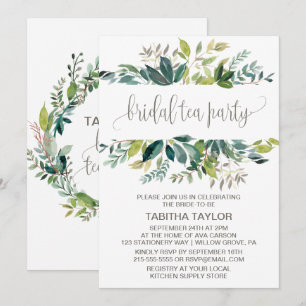Foliage Bridal Tea Party Invitation