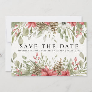 Foliage Christmas Wedding   Photo Save The Date