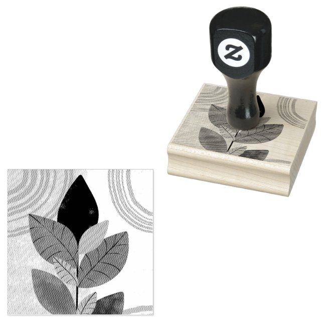 Foliage Circles Nature Botanical Scrapbooking Rubber Stamp (Stamped)