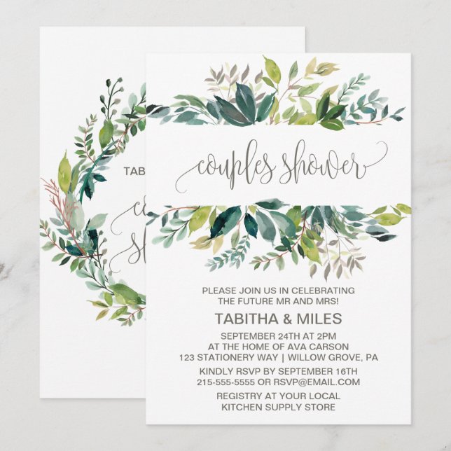 Foliage Couples Shower Invitation (Front/Back)