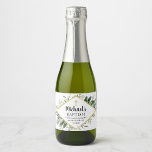 Foliage Cross Mini Sparkling Wine Bottle Label