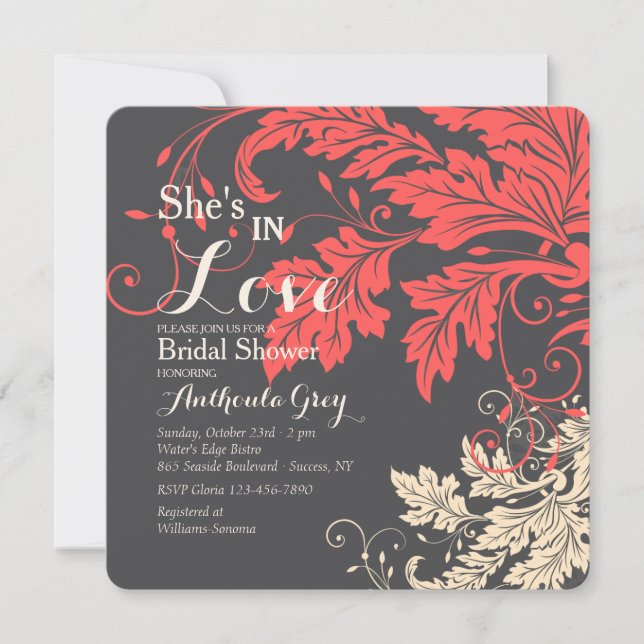 Foliage Drama Square Invitation (Front)