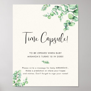 Foliage eucalyptus baby shower  Time Capsule Poster