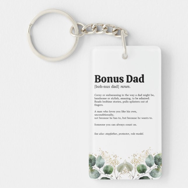Foliage Eucalyptus Bonus Dad Definition Key Ring (Front)