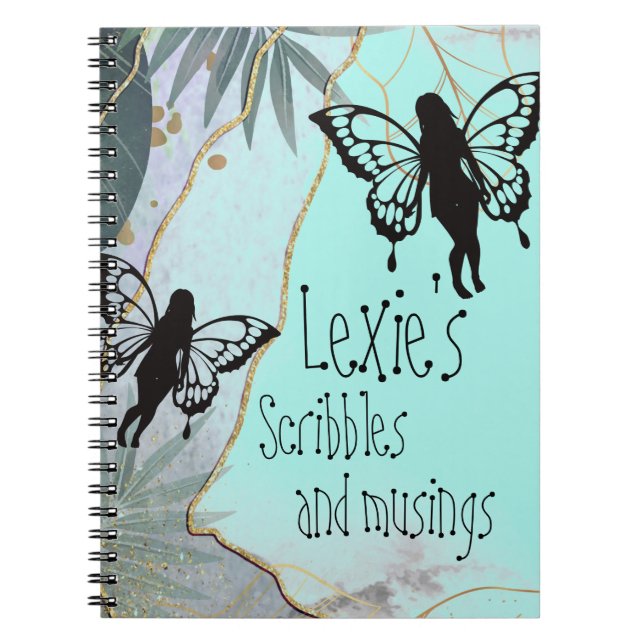 Foliage Fantasy Fairies Personalised Notebook (Front)