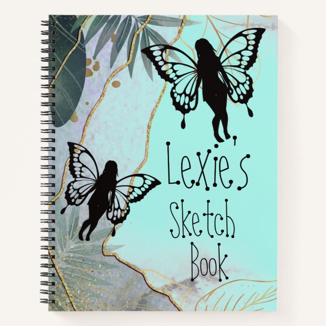 Foliage Fantasy Fairies Personalised Sketch Book (Front)