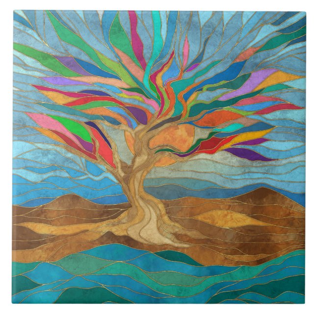 Foliage Fantasy Mosaic Tree Tile (Front)