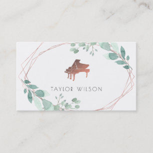 • foliage frame pianist business card