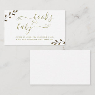 Foliage Gender Neutral Baby Shower Book for Baby Enclosure Card