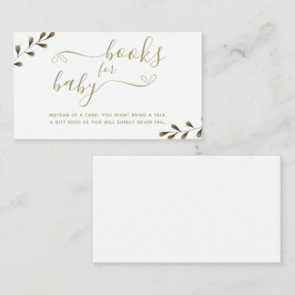 Foliage Gender Neutral Baby Shower Book for Baby Enclosure Card