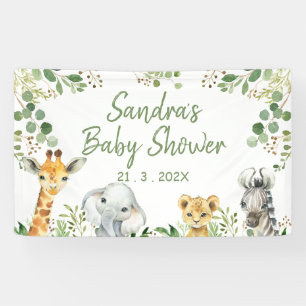 Foliage Gender Neutral Safari Baby Shower Banner