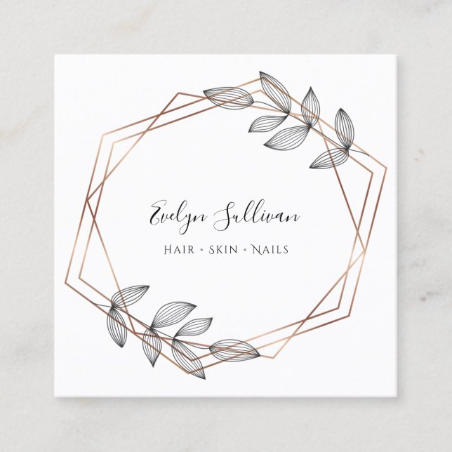 foliage geometric frame business card (Front)