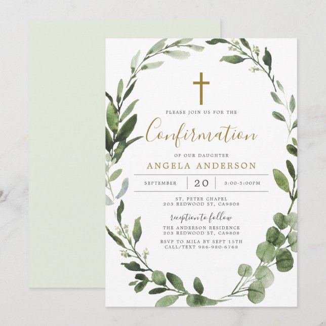Foliage Greenery Confirmation Invitation (Front/Back)