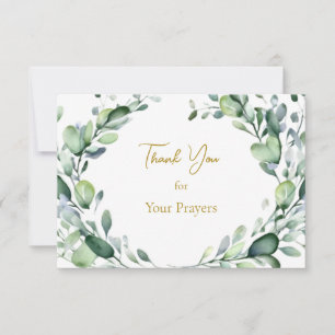 Foliage Greenery Frame Orthodox Funeral Thank You Card