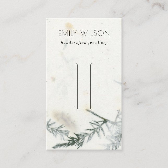 Foliage Handmade Paper Texture Hair Clip Display Business Card (Front)
