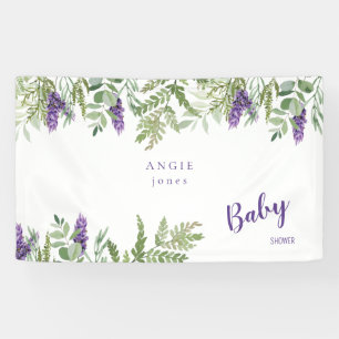  Foliage Lavender Baby Shower Custom  Banner