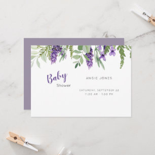 Foliage Lavender baby Shower Invitation