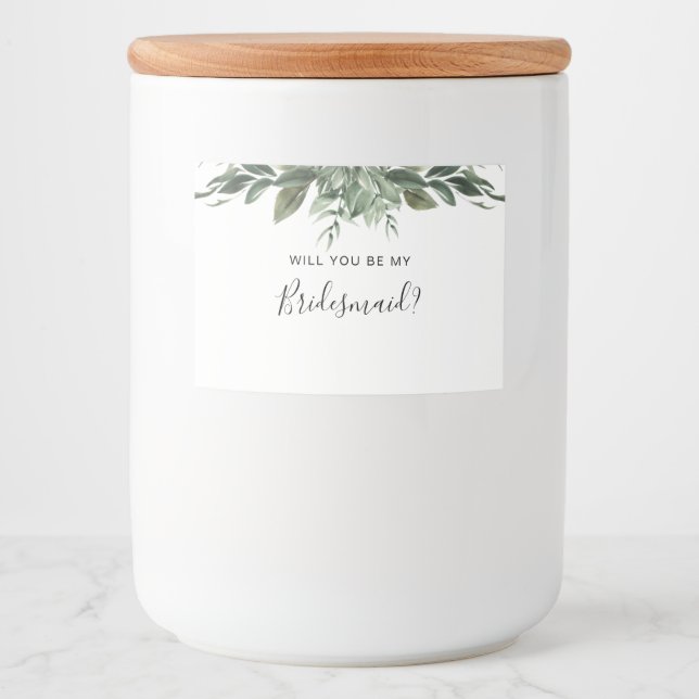 Foliage Leaf Frame Bridesmaid Candle Label (Front)