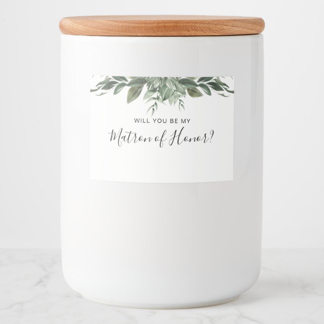 Foliage Leaf Frame Bridesmaid Candle Label (Front)
