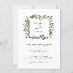 Foliage Leaf Frame Wedding Invitation