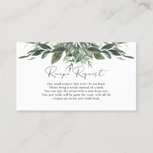 Foliage Leaf Recipe Request Card
