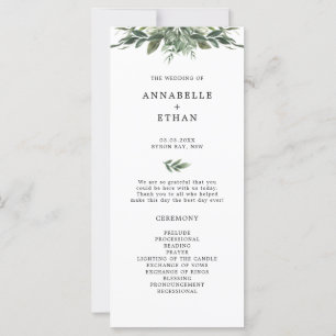 Foliage Leaf Wedding Ceremony Program