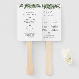 Foliage Leaf Wedding Ceremony Program Hand Fan