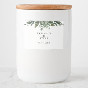 Foliage Leaf Wedding Favor Candle Label