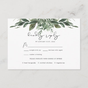 Foliage Leaf Wedding RSVP Card