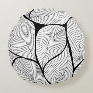 Foliage leaves background pattern round cushion