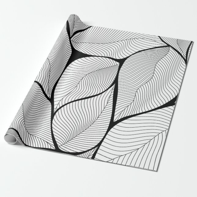 Foliage leaves background pattern wrapping paper (Unrolled)