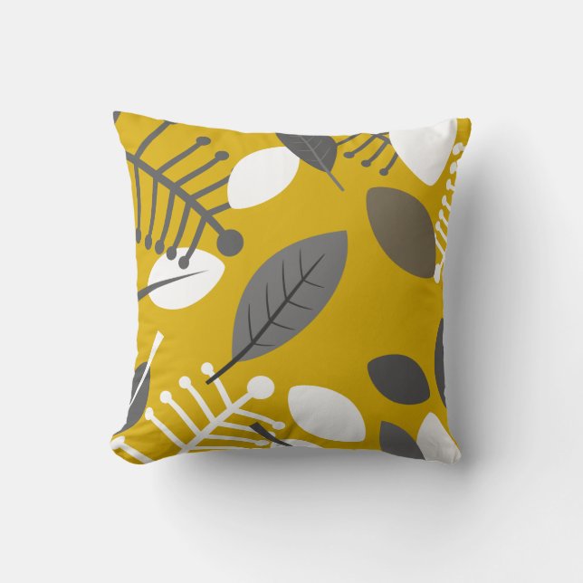 Foliage Ochre Cushion (Front)