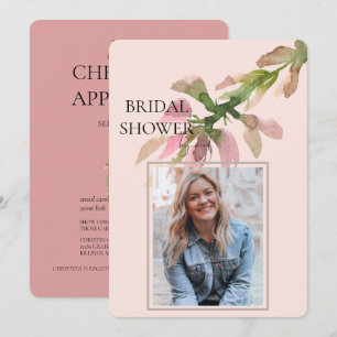 Foliage Photo Bridal Shower by Mail Soft Toned Invitation