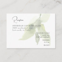 Foliage Reception Cash Bar Wedding Enclosure Card