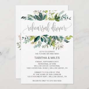 Foliage Rehearsal Dinner Invitation
