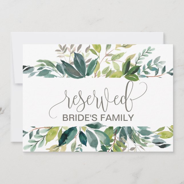 Foliage Reserved Sign (Front)